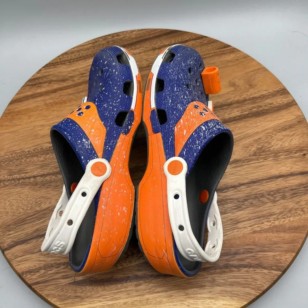 Crocs Classic Clogs Mens Size 7 Womens 9 Hasbro Nerf Blue/Orange Casual Comfort